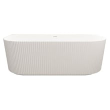 Salem Matte White Oval Acrylic Back to Wall Bath with Overflow